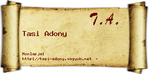 Tasi Adony névjegykártya